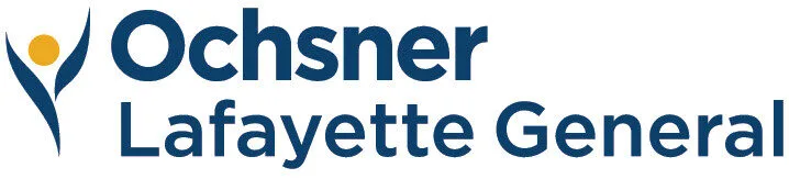 Ochsner Lafayette General logo with a blue stylized human figure and yellow circle on the left, and the text Ochsner Lafayette General in bold blue letters on the right.