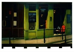 A painting of a building.